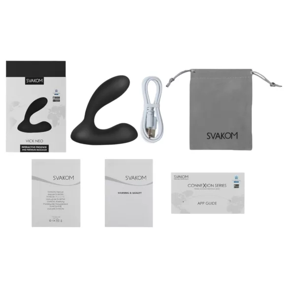 Svakom Vick Neo - vibrator anal cu VR, reîncărcabil - negru