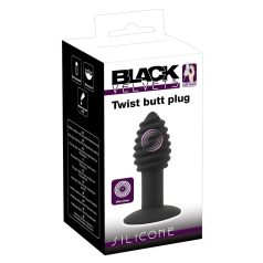   Black Velvet Twist - vibrator anal din silicon, reîncărcabil (negru)
