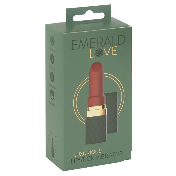 Emerald Love - ruj vibrator rezistent la apă, cu acumulator (roșu)
