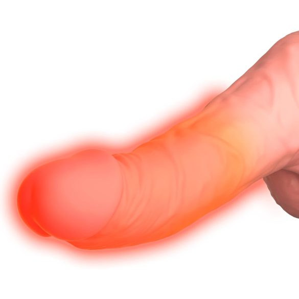 King Cock Plus 6,5 - vibrator realist cu testicule - silicon bej
