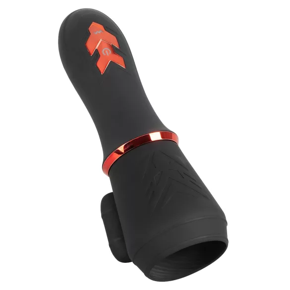 Rebel - vibrator gland cu baterie, 2 motoare - negru