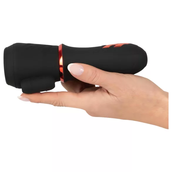 Rebel - vibrator gland cu baterie, 2 motoare - negru