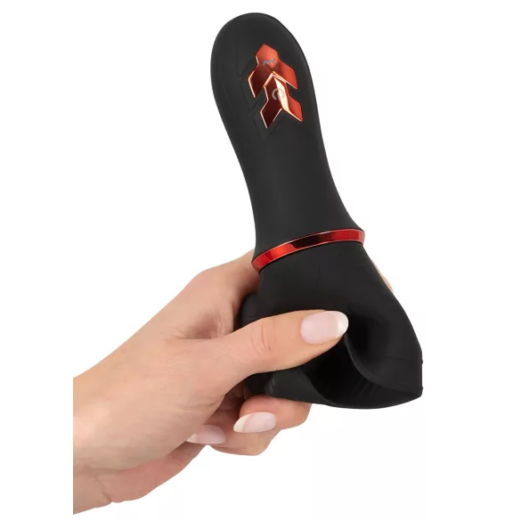 Rebel - vibrator gland cu baterie, 2 motoare - negru