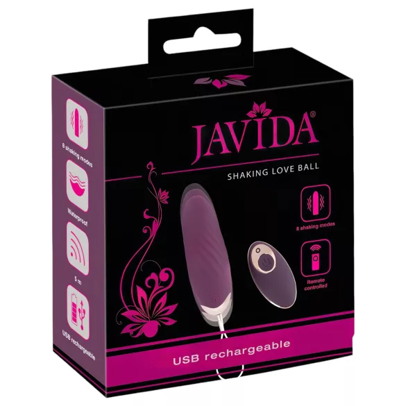Javida Shaking Love - ou vibrator cu telecomandă - funcție de împingere - mov