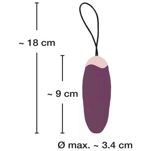Javida Shaking Love - ou vibrator cu telecomandă - funcție de împingere - mov