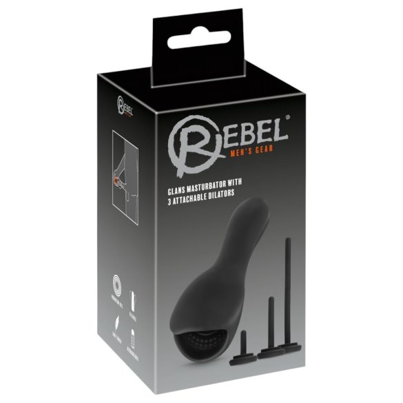 Rebel - vibrator gland cu dilatator - negru