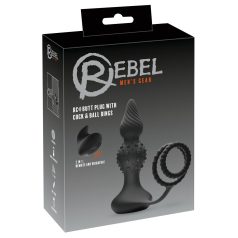   Rebel 2in1 - vibrator anal și inel penian cu acumulator și radio (negru)