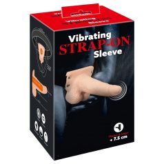   You2Toys - dildo strap-on gol cu vibrații - culoare naturală