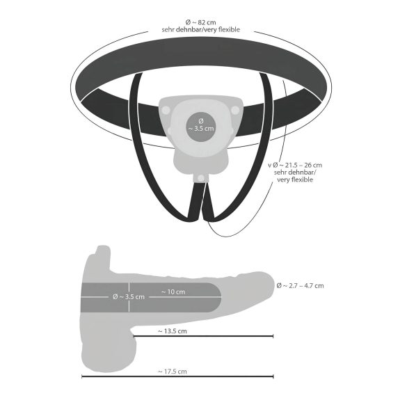 You2Toys - dildo strap-on gol cu vibrații - culoare naturală