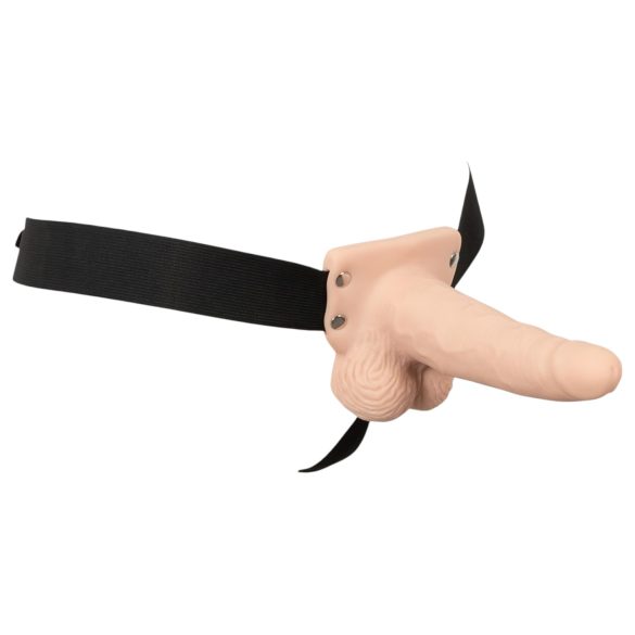 You2Toys - dildo strap-on gol cu vibrații - culoare naturală