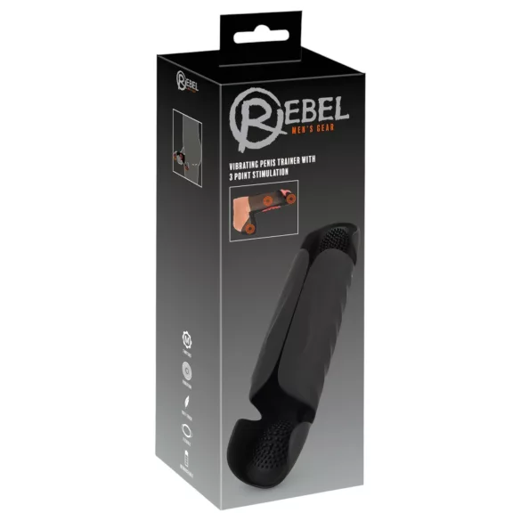 Rebel - vibratoare gland cu 3 motoare - negru