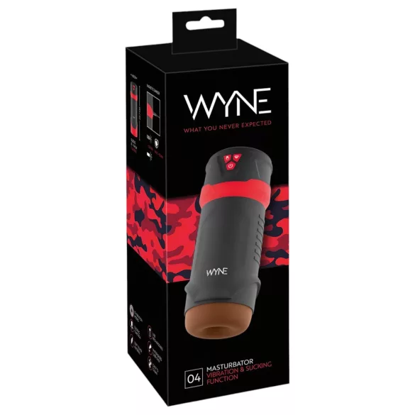 WYNE 04 - masturbator electric cu vibrații și funcție de sucțiune - maro