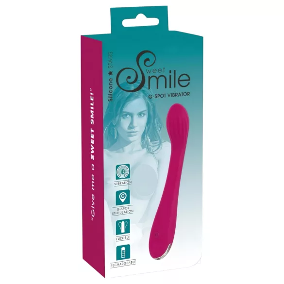 SMILE G-spot - vibrator G-punct cu nervuri reîncărcabil - mov