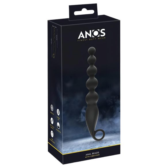 Mărgele ANOS - vibrator anal cu mărgele (negru)