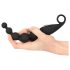 Mărgele ANOS - vibrator anal cu mărgele (negru)