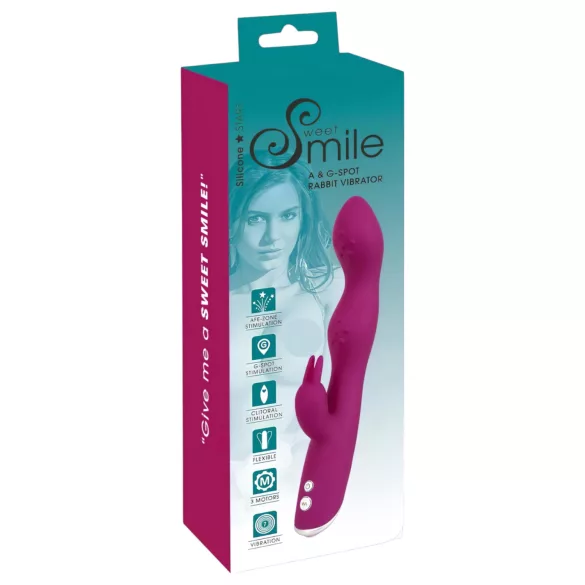 SMILE - vibrator flexibil cu braț pentru clitoris și punctul G - mov