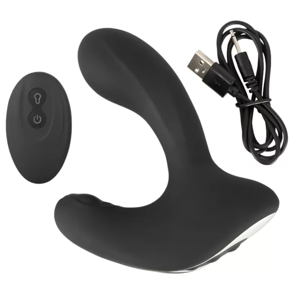 Rebel RC - vibrator anal gonflabil cu telecomandă, acumulator, negru