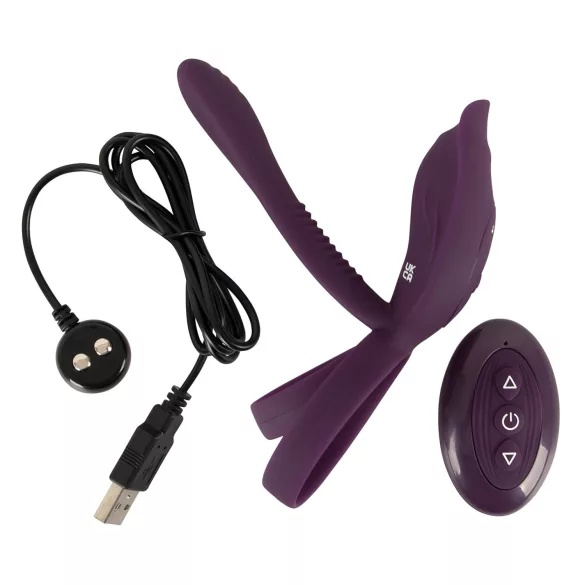 Couples Choice - inel pentru penis vibrații wireless - lila - reîncărcabil