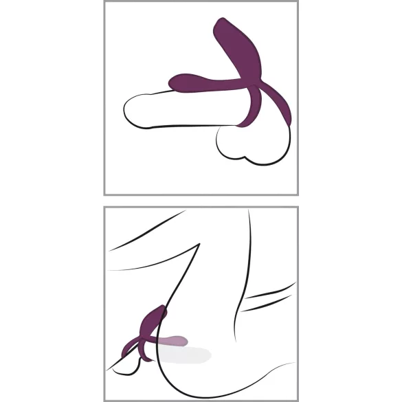 Couples Choice - inel pentru penis vibrații wireless - lila - reîncărcabil