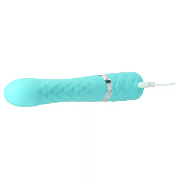 Pillow Talk Lively - vibrator turcoaz cu braț clitoridian, reîncărcabil.