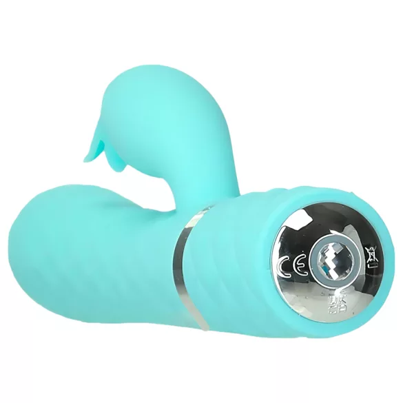 Pillow Talk Lively - vibrator turcoaz cu braț clitoridian, reîncărcabil.