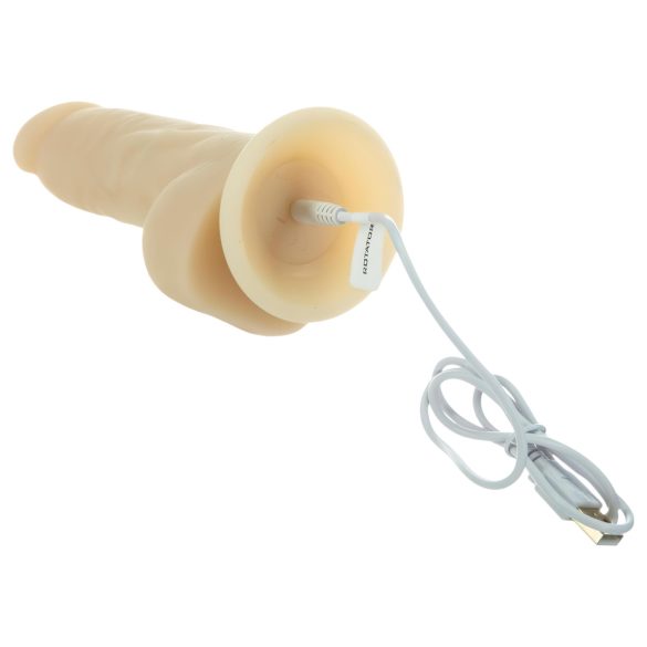 Naked Addiction Rotating 7 - vibrator cu cap rotativ (18cm) - natur