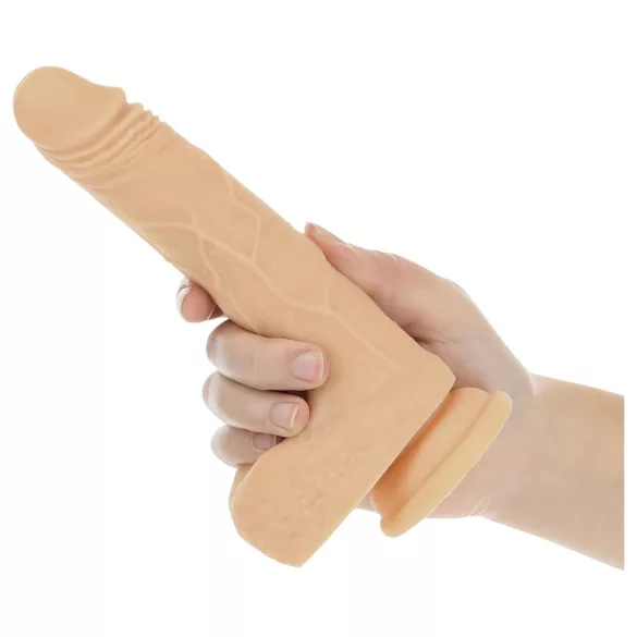 Naked Addiction - Vibrator cu mișcare de împingere 19cm - culoare naturală
