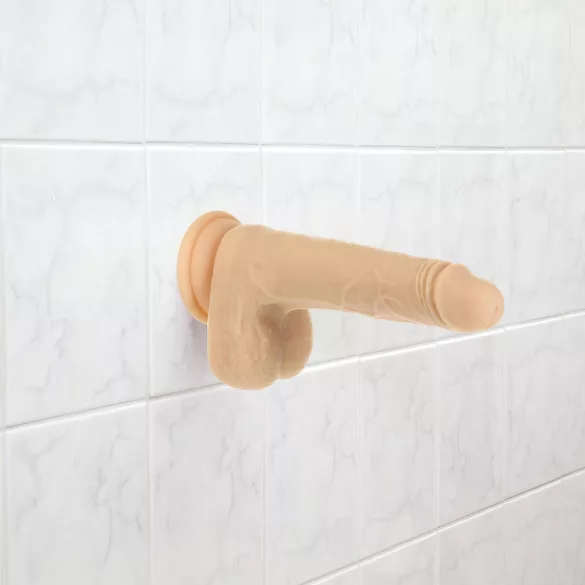 Naked Addiction - Vibrator cu mișcare de împingere 19cm - culoare naturală