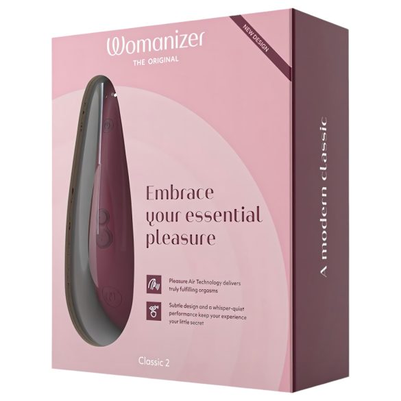 Womanizer - stimulator clitoridian cu unde de aer, reîncărcabil - roșu
