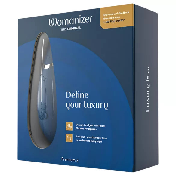 Womanizer Premium 2 - stimulator clitoridian cu unde de aer - albastru
