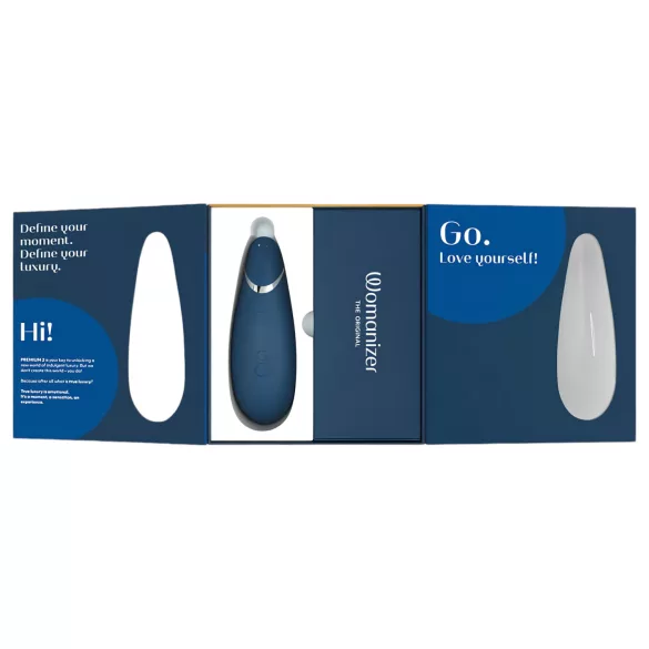 Womanizer Premium 2 - stimulator clitoridian cu unde de aer - albastru