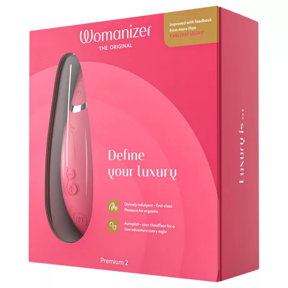 Womanizer Premium 2 - stimulator clitoridian cu unde de aer - roz