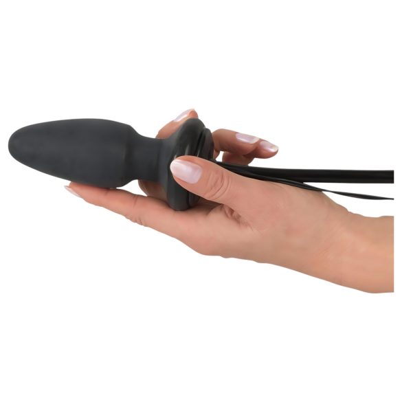 You2Toys - vibrator anal pompatil cu umflare - silicon negru