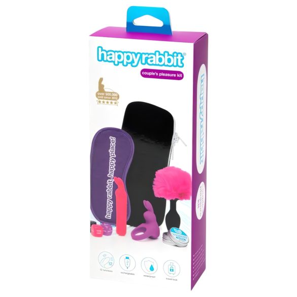 Happyrabbit - set pentru cupluri cu vibrator reîncărcabil - 7 piese