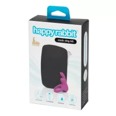   Happyrabbit - inel vibrator penis cu suport depozitare - silicon mov