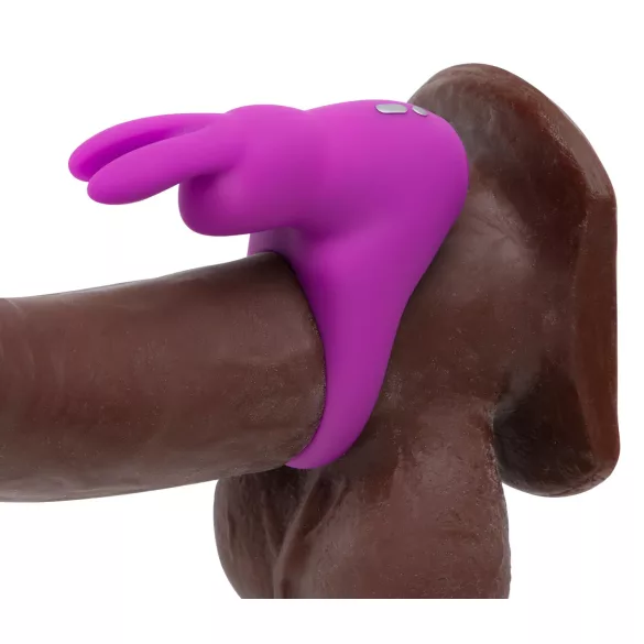 Happyrabbit - inel vibrator penis cu suport depozitare - silicon mov
