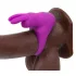 Happyrabbit - inel vibrator penis cu suport depozitare - silicon mov