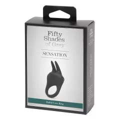  Fifty Shades of Grey - inel pentru penis cu vibrator clitoridian - silicon negru