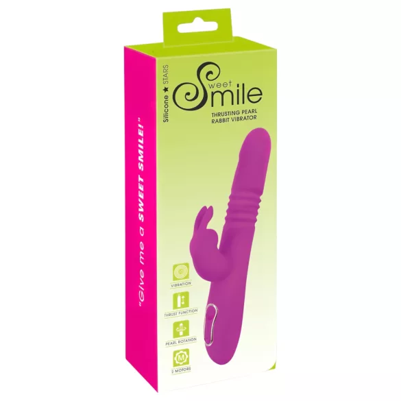 SMILE - vibrator rabbit cu rotire și împingere, braț pentru clitoris