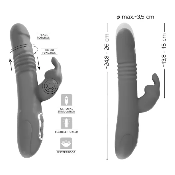 SMILE - vibrator rabbit cu rotire și împingere, braț pentru clitoris