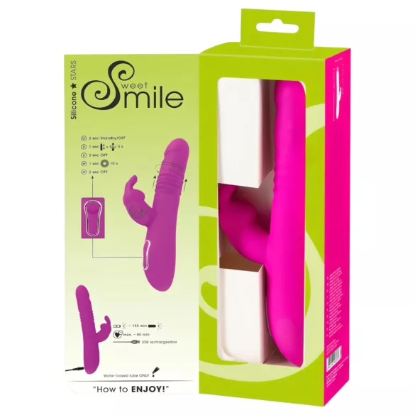SMILE - vibrator rabbit cu rotire și împingere, braț pentru clitoris