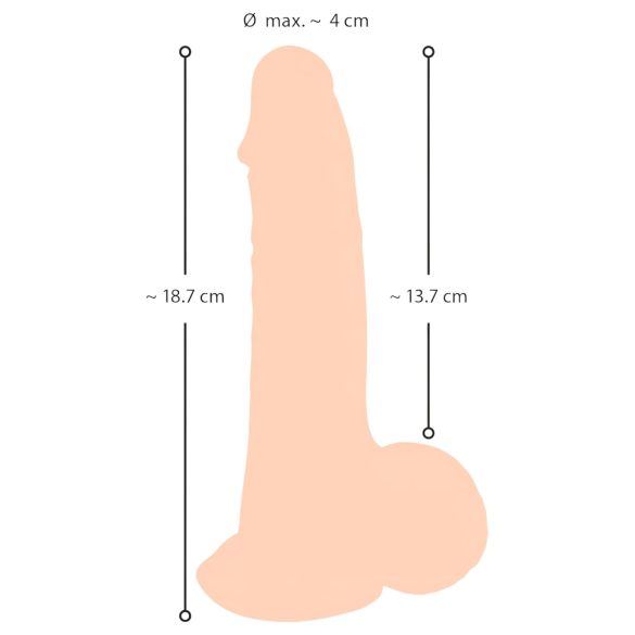 Nature Skin - dildo realist cu piele - 19 cm natur