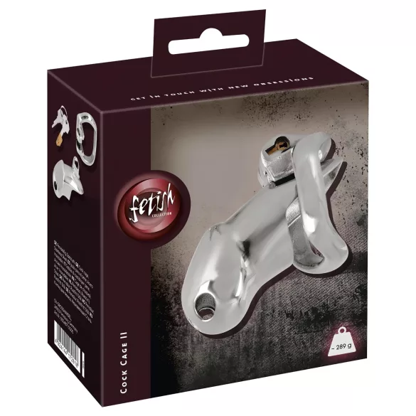 Fetish - cușcă pentru penis din metal - argintiu