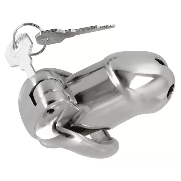 Fetish - cușcă pentru penis din metal - argintiu