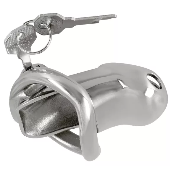 Fetish - cușcă pentru penis din metal - argintiu