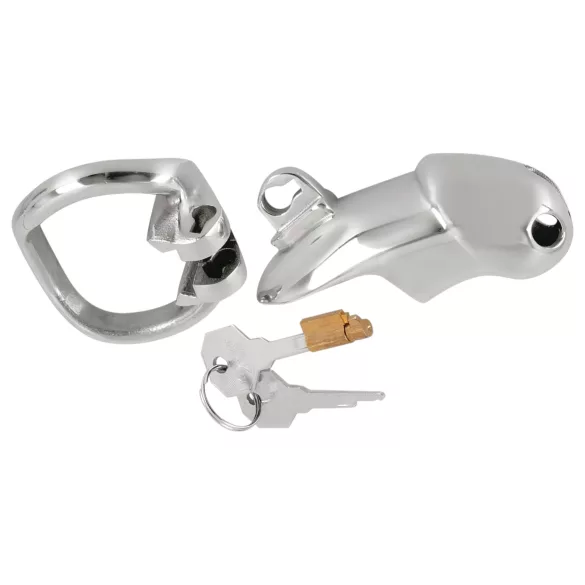 Fetish - cușcă pentru penis din metal - argintiu