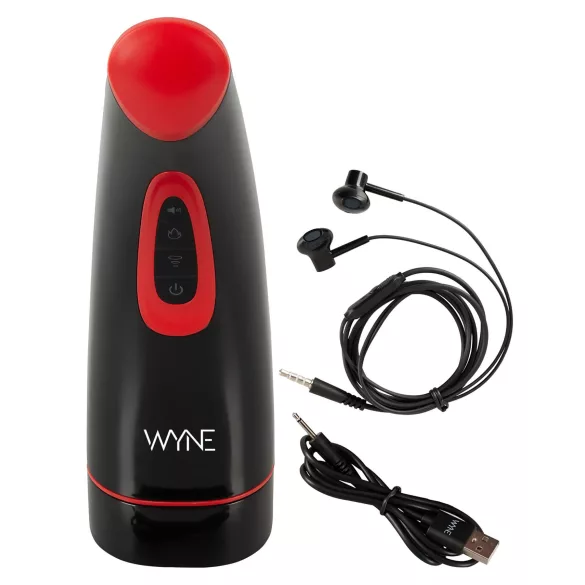 WYNE 03 - masturbator cu vibrații și funcție de sucțiune - reîncărcabil - negru