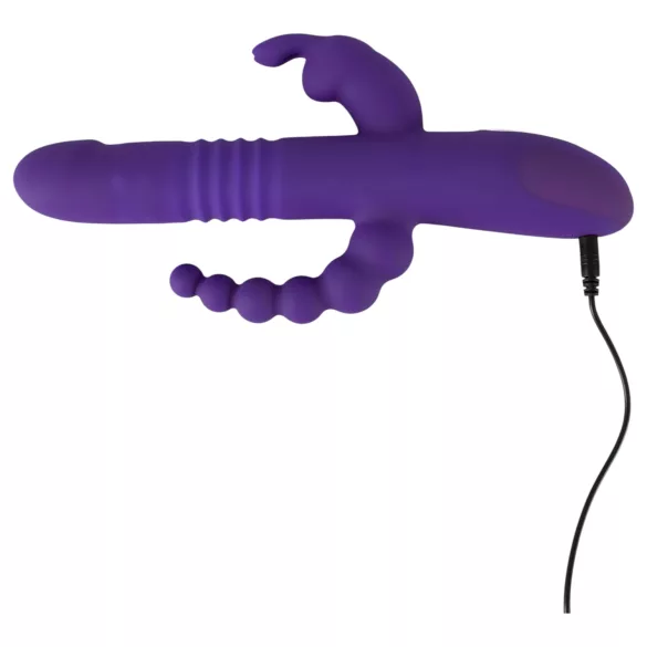 SMILE Triple - vibrator rotativ și penetrant cu trei brațe - mov, reîncărcabil