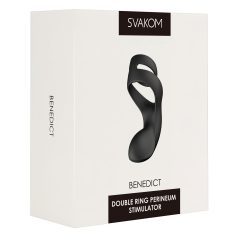   Svakom Benedict - inel pentru penis vibrator cu stimulare perineu - negru