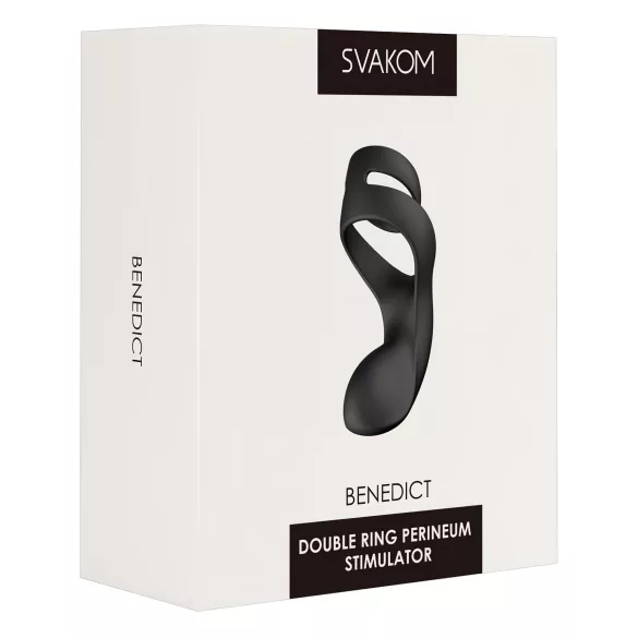 Svakom Benedict - inel pentru penis vibrator cu stimulare perineu - negru